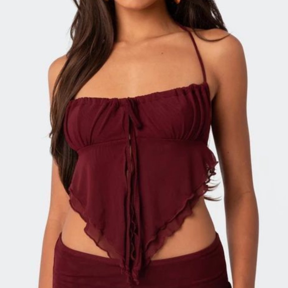 Edikted Burgundy Halter Top - Preloved